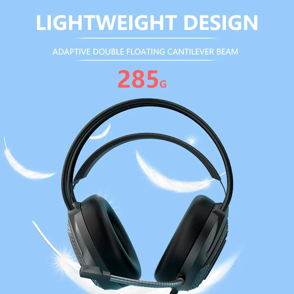 7.1 Computer Wired Headset Wire Control Gaming Headphones With Microphone