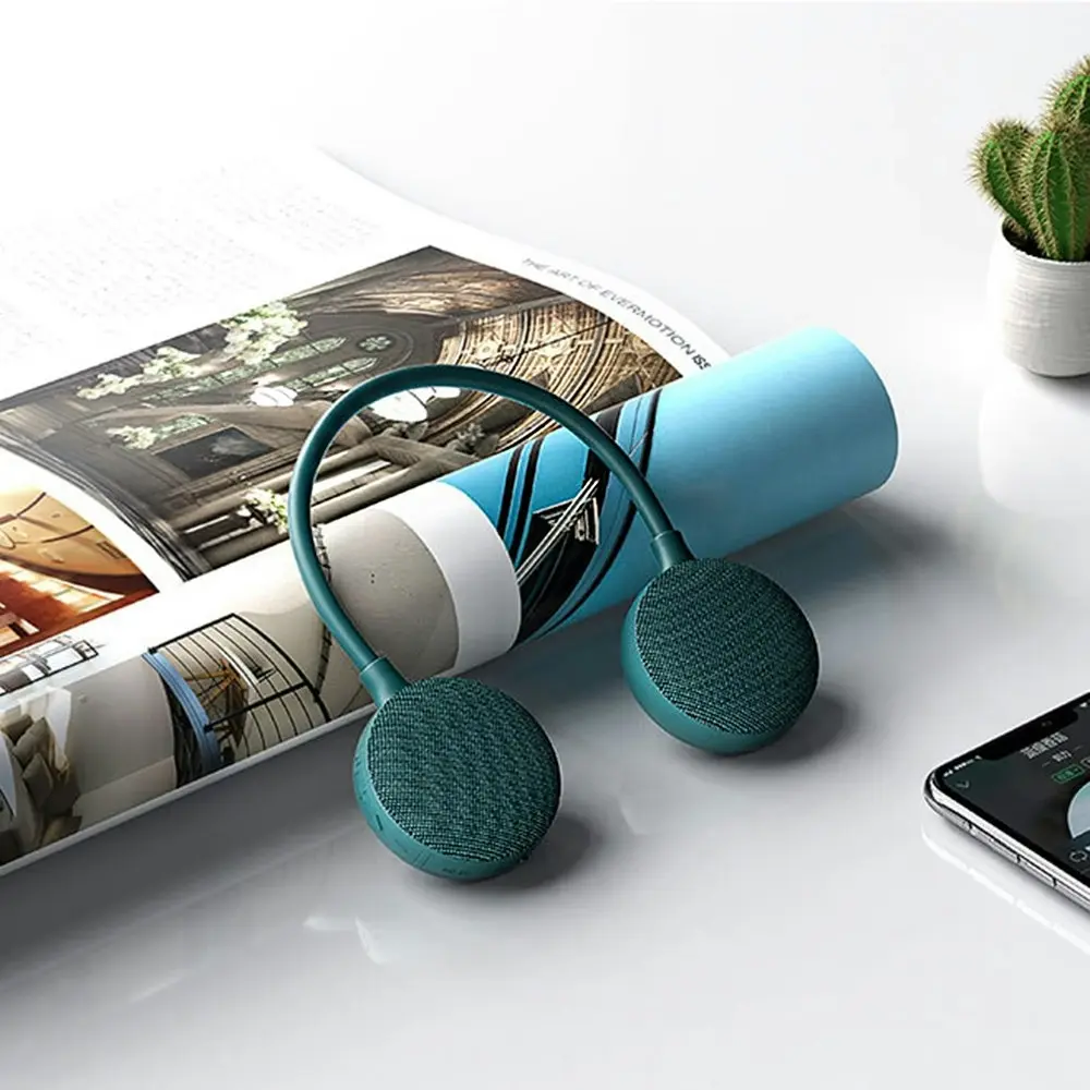 Hanging Neck Bluetooth Speaker Fabric Wireless Audio Stereo Music Player