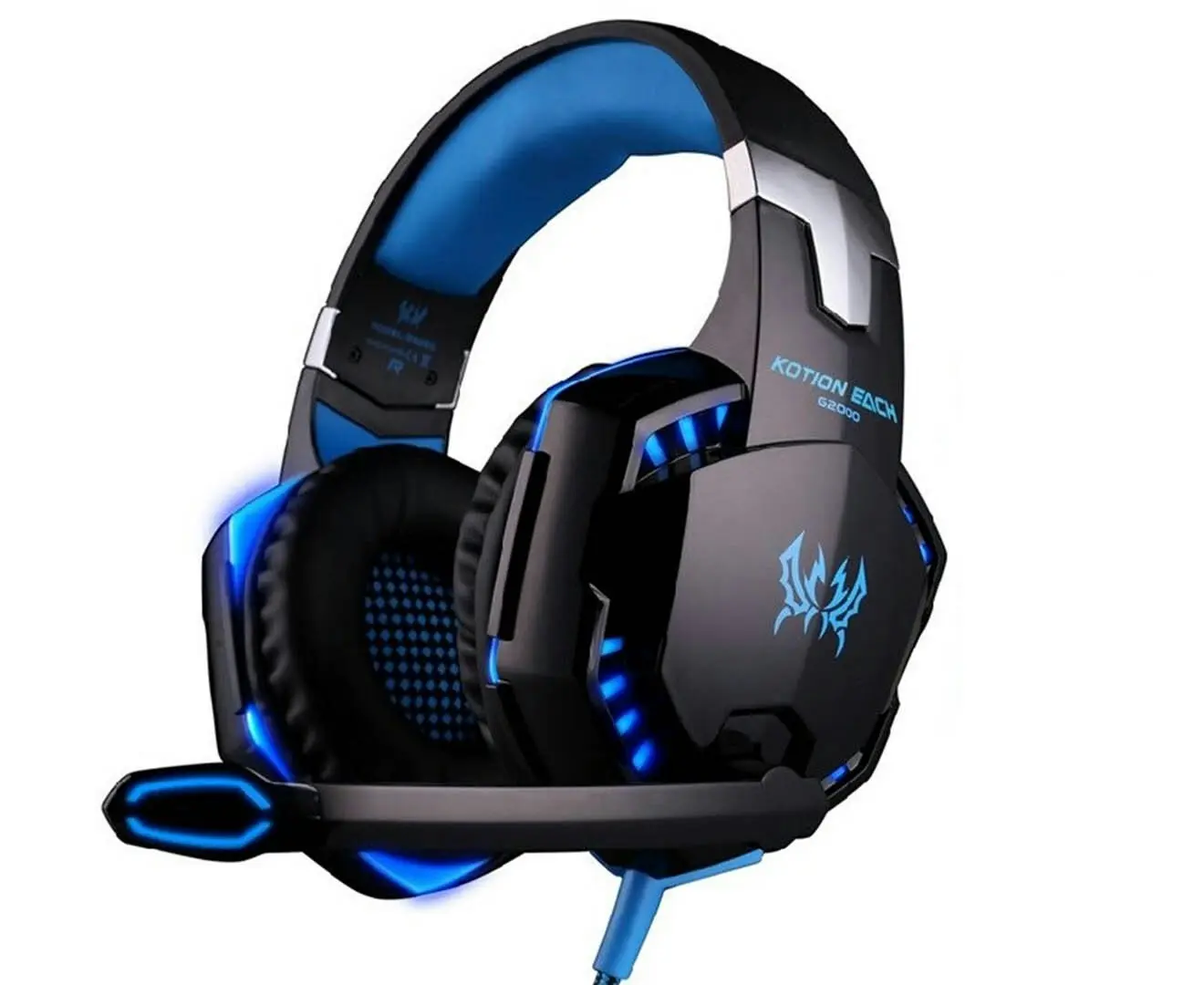 Gaming Headset Surround Sound Over Ear Headphones with Mic,LED Light