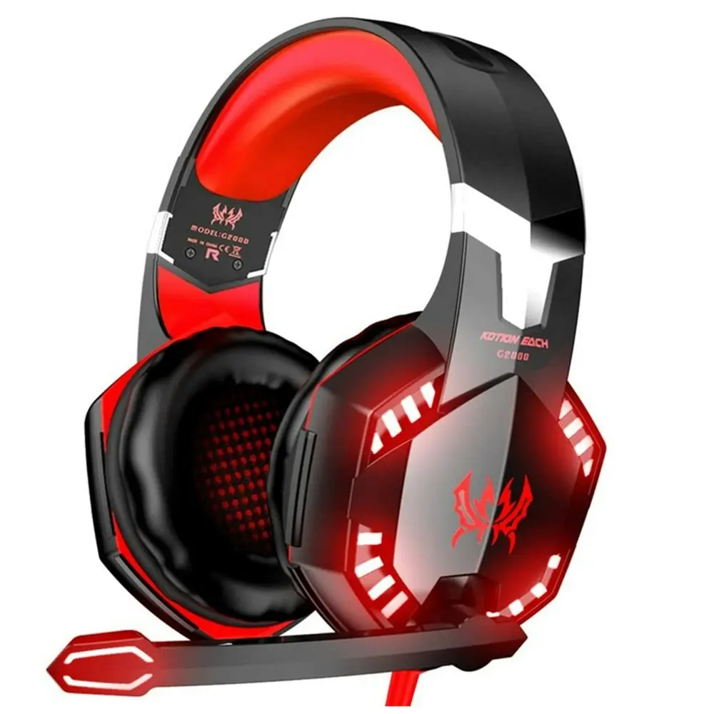 Gaming Headset Surround Sound Over Ear Headphones with Mic,LED Light