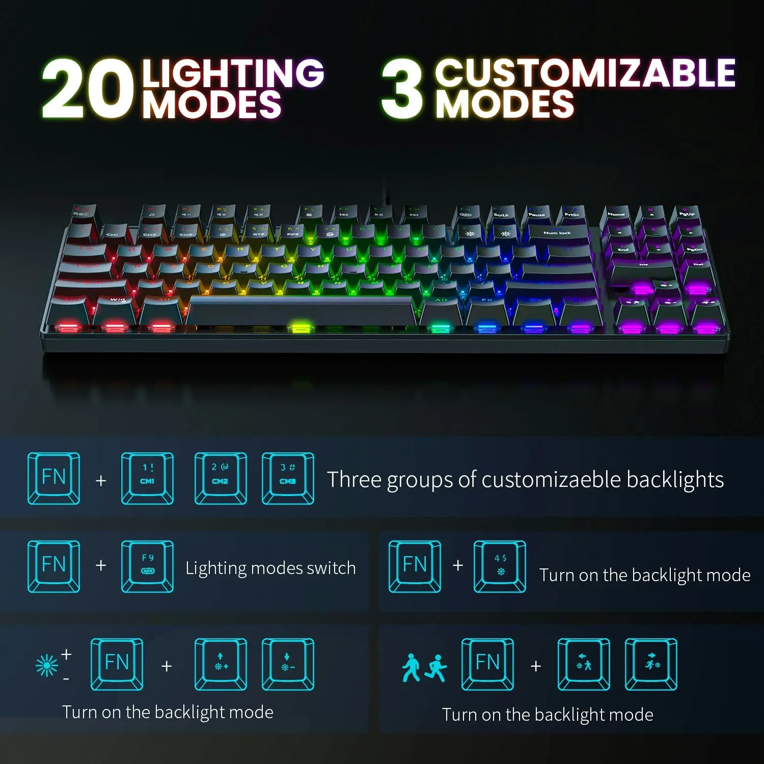 Onikuma G26 + CW905 RGB Mechanical Keyboard and Optical Mouse Bundle