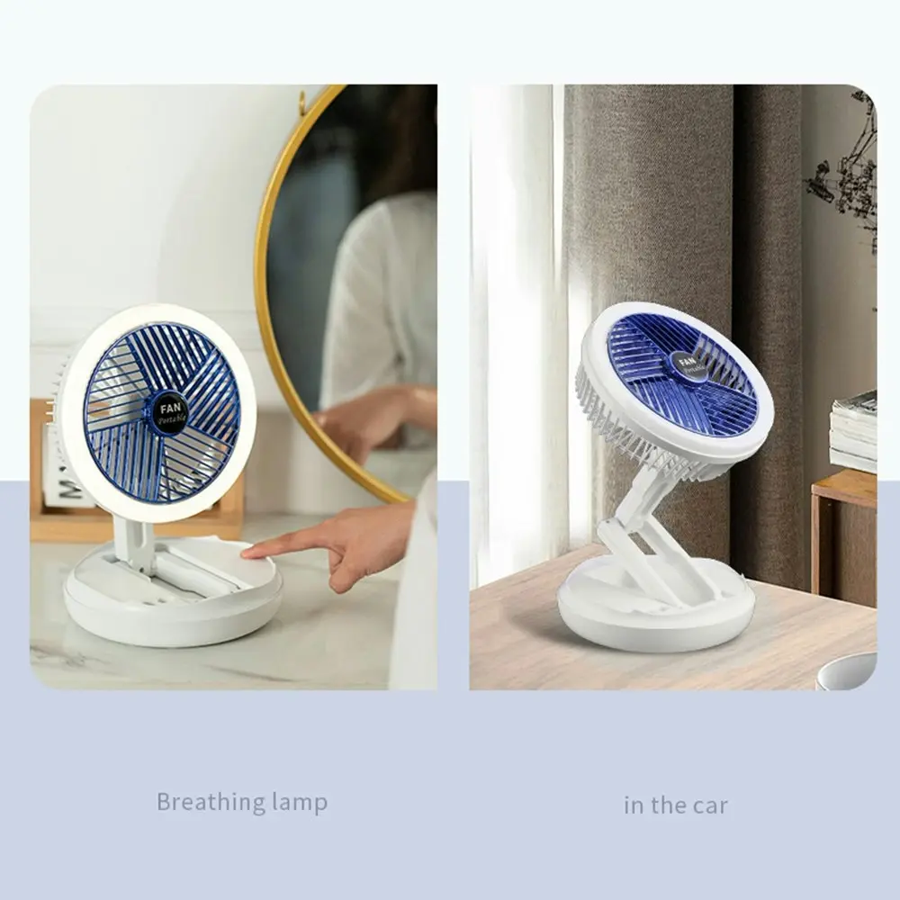 Mini Fan Led Night Light Desktop Portable Rechargeable Folding Ceiling Fan