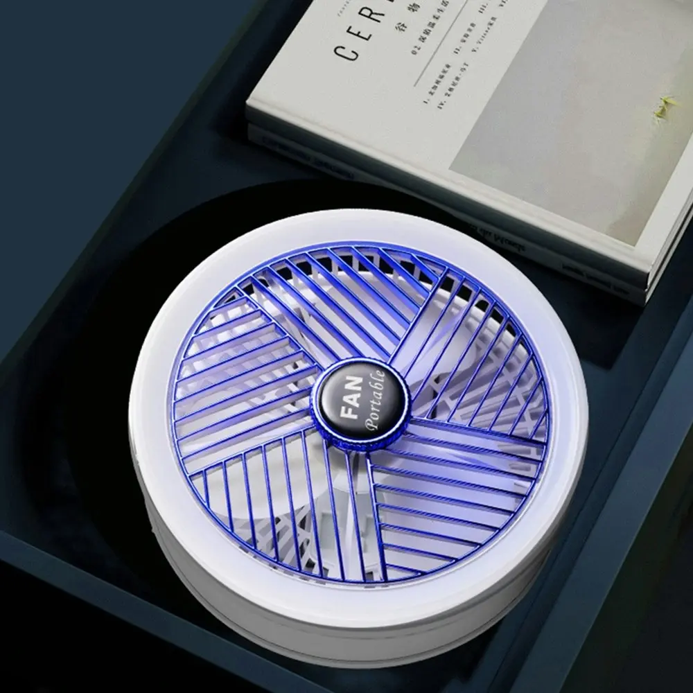 Mini Fan Led Night Light Desktop Portable Rechargeable Folding Ceiling Fan