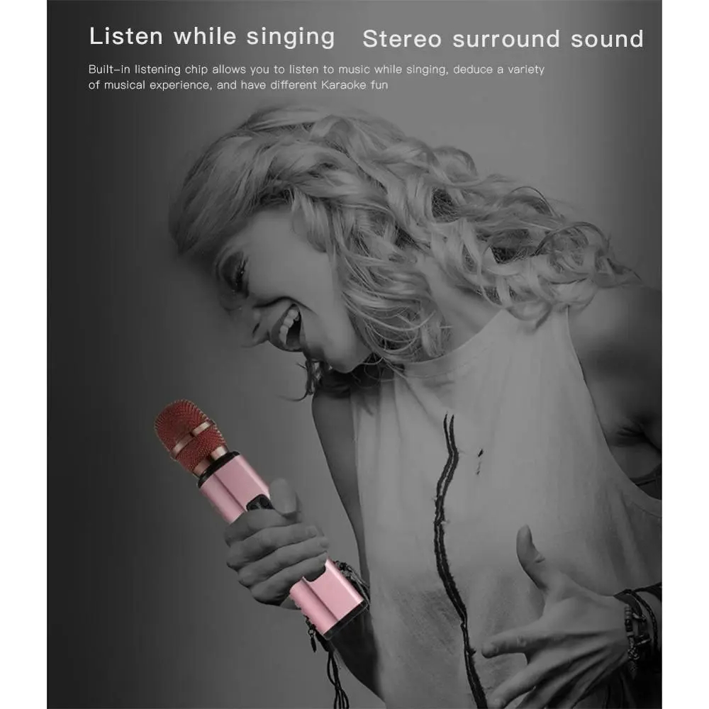 Portable Handheld Mini wireless Karaoke Bluetooth Condenser Microphone