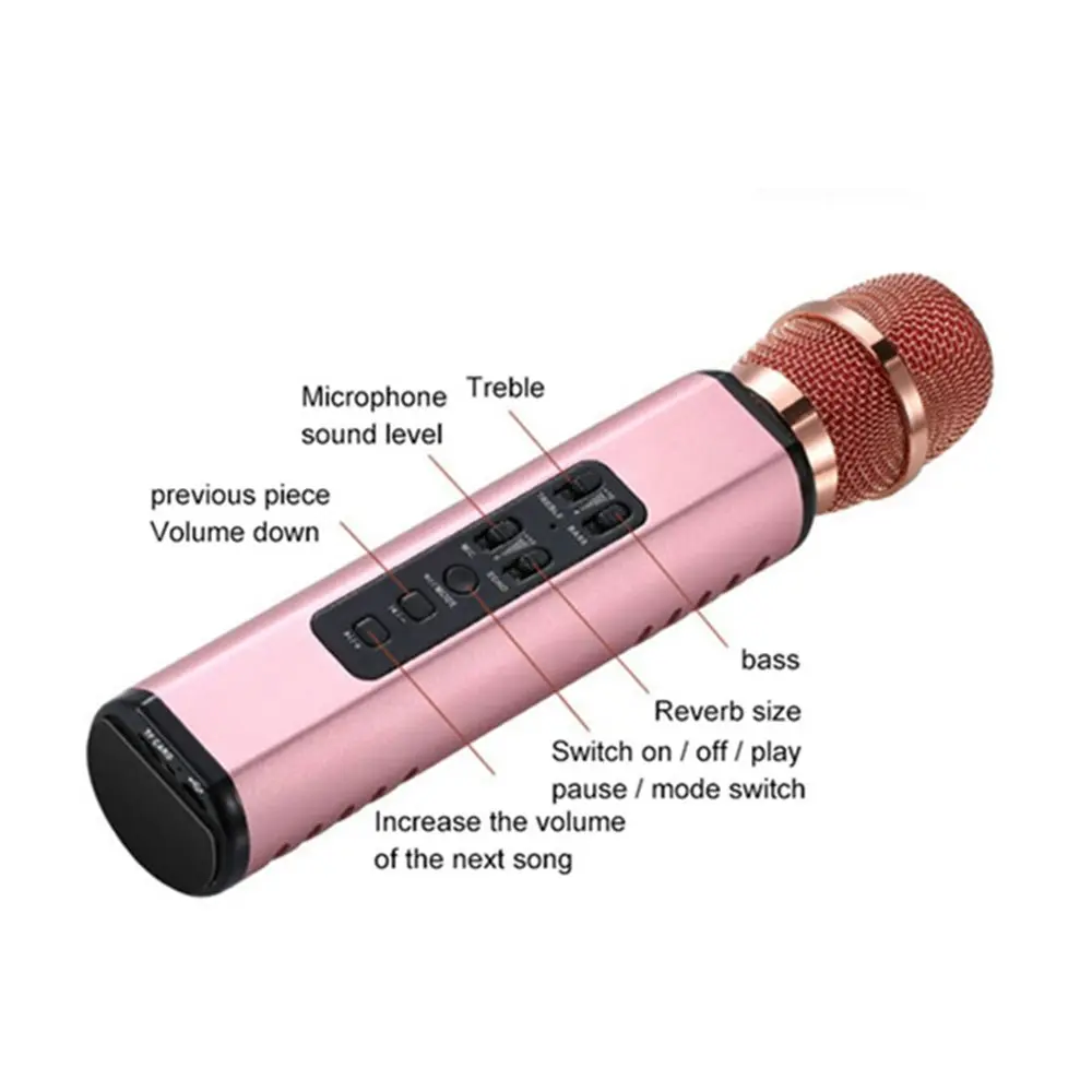 Portable Handheld Mini wireless Karaoke Bluetooth Condenser Microphone