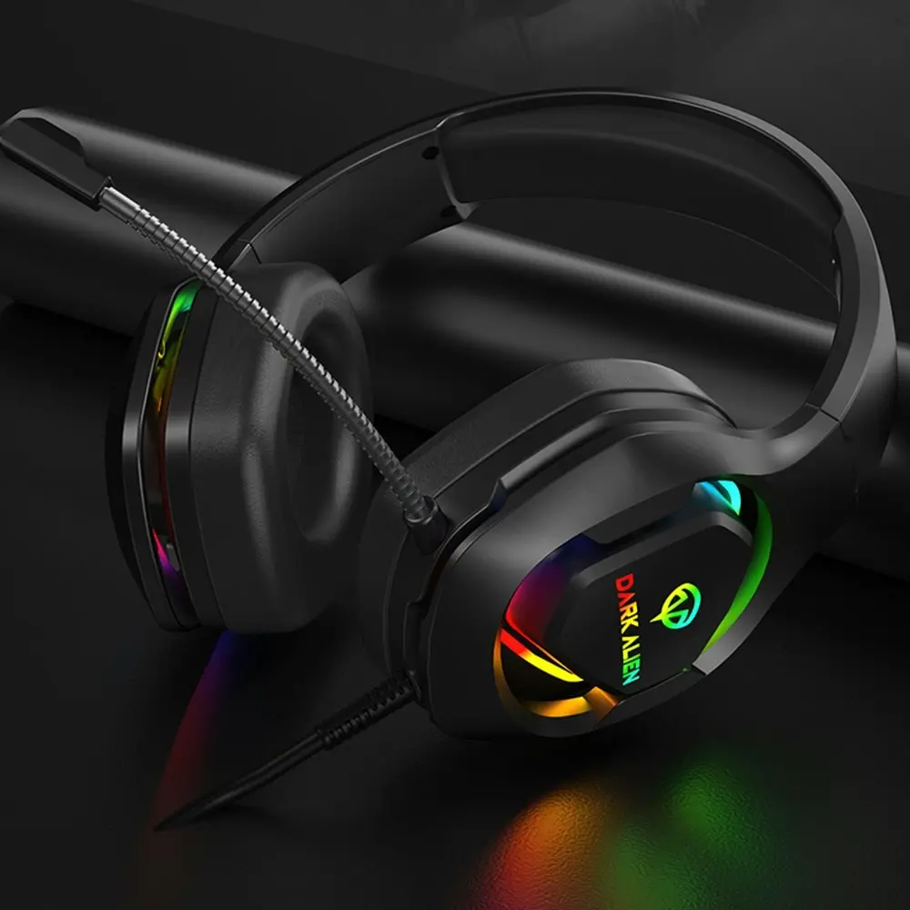 Noise Cancelling Headphones Subwoofer Luminous Band Microphone Gaming Headphones