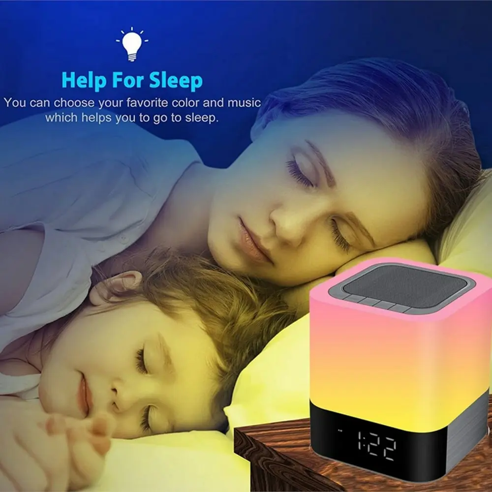 Bluetooth Speaker Night Lights Alarm Clock Bluetooth Speaker MP3 Player