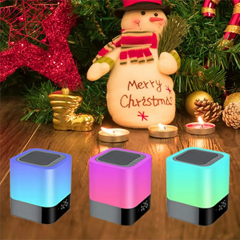 Bluetooth Speaker Night Lights Alarm Clock Bluetooth Speaker MP3 Player