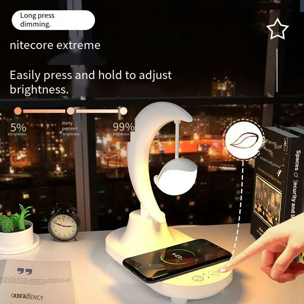 3 In 1 Wireless Charging Smart Touch Led Night Light With Bluetooth Speaker