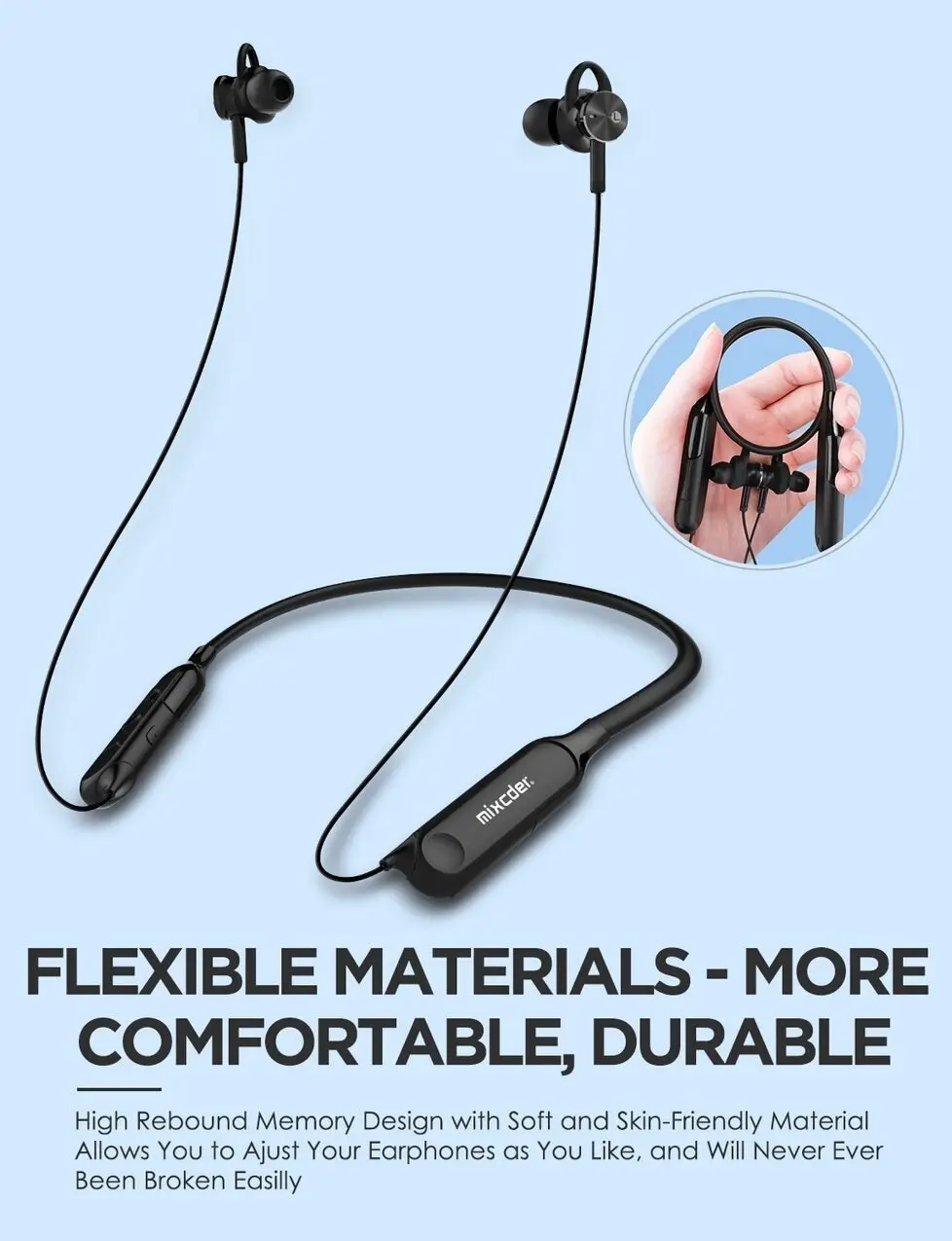 Mixcder RX ANC Bluetooth Earphone Active Noise Cancelling In-ear Headset with Mic Magnetic Neckband