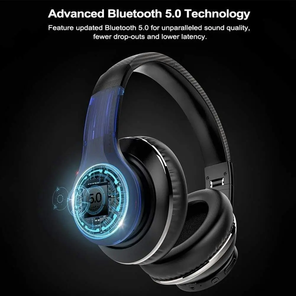 Ausdom ANC10 Wireless Active Noise Cancelling Headphones  Bluetooth 5.0 Over-Ear  with Mic  Soft Foldable Earpads, Hi-Fi Deep Bass