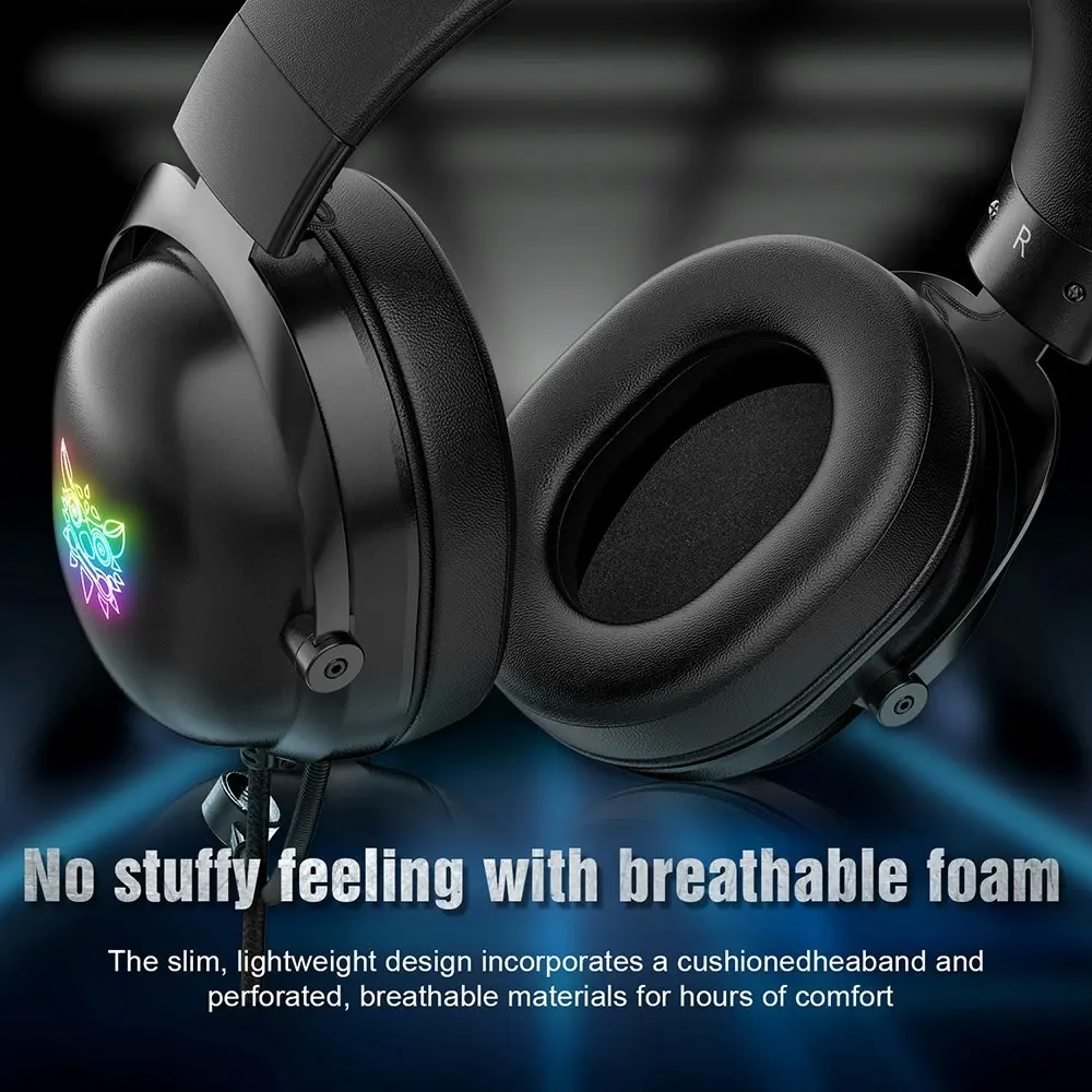 Onikuma X11 RGB Gaming Headset Noise Canceling Gaming Headphones with Mic