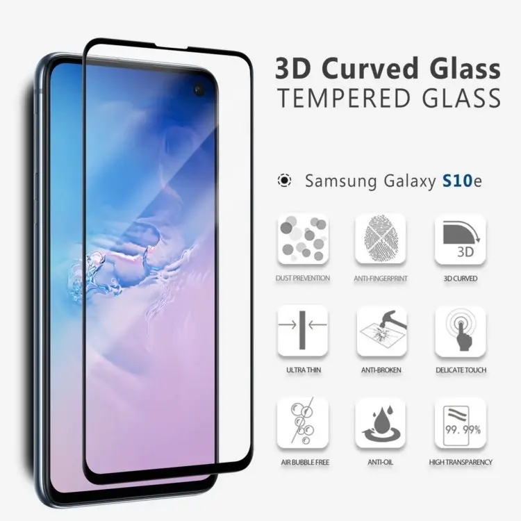 Vmax 3D Curved Full Cover Premium Tempered Glass Screen Protector for Samsung Phones