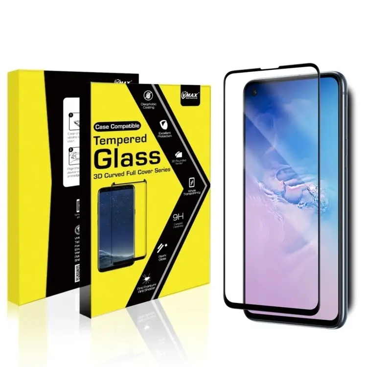 Vmax 3D Curved Full Cover Premium Tempered Glass Screen Protector for Samsung Phones