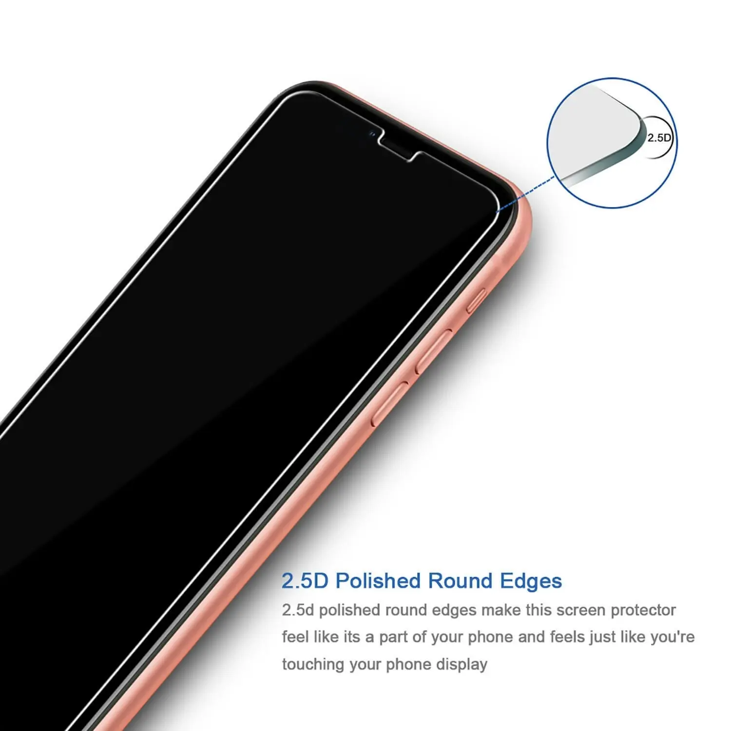 Vmax 2.5D Round Edge High Transparent Tempered Glass Screen Protector for iphone