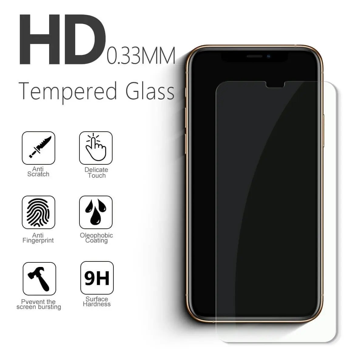 Vmax 2.5D Round Edge High Transparent Tempered Glass Screen Protector for iphone