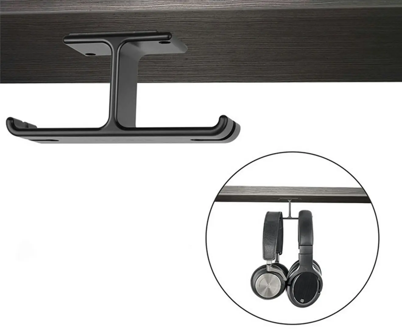 Aluminum Universal Portable Dual Headphone Holder Headset Hanger Holder