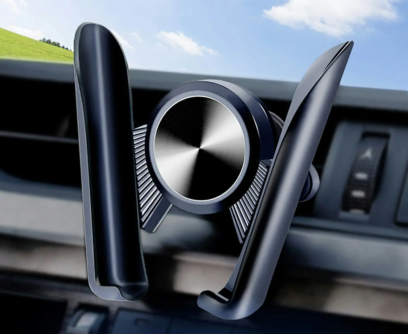 360 Degree Rotating Gravity Car Phone Holder-Black