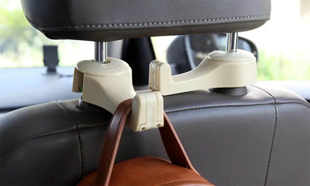 2 in 1 Auto Back Seat Headrest Hook Hanger Cellphone Holder