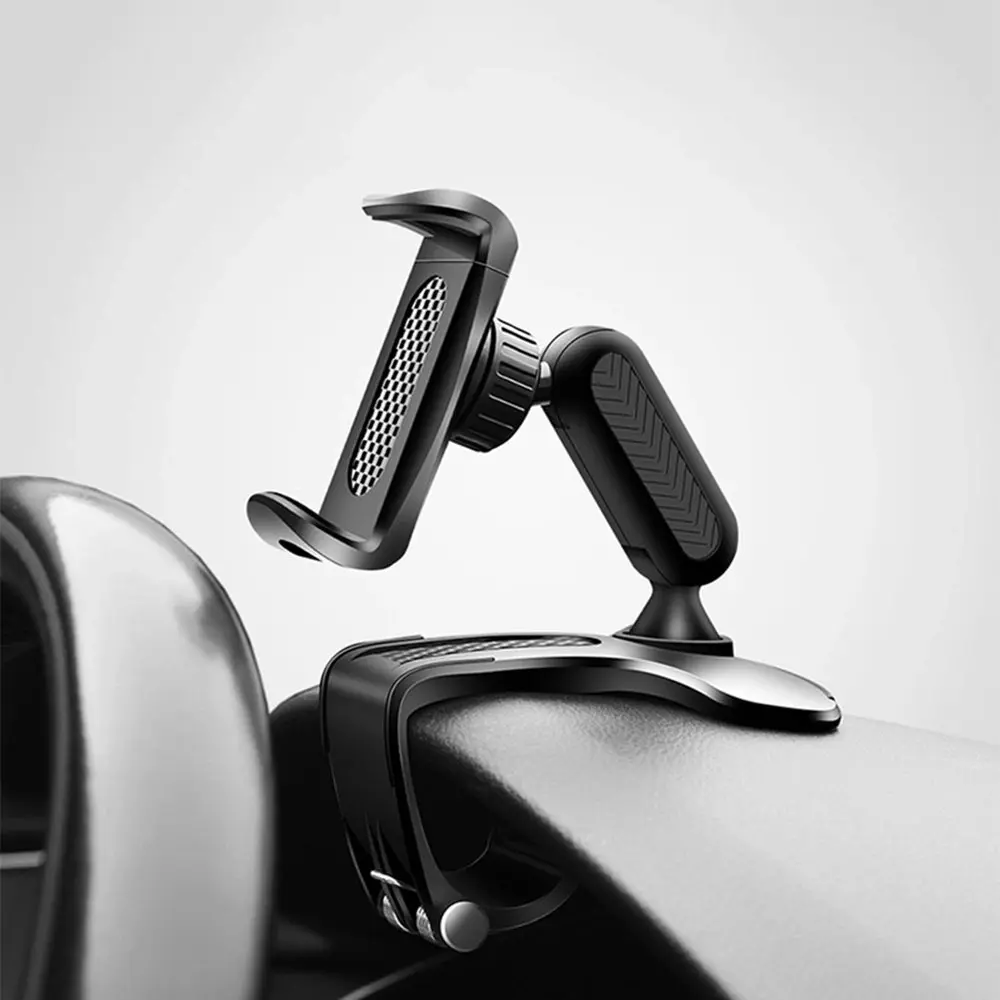 Car dashboard snap-on phone holder rotating car phone holder-black