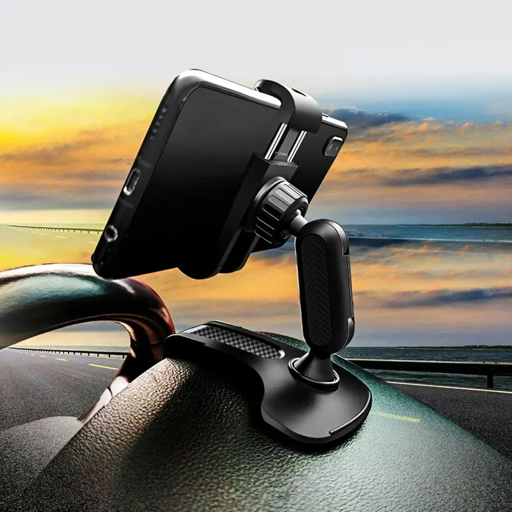 Car dashboard snap-on phone holder rotating car phone holder-black