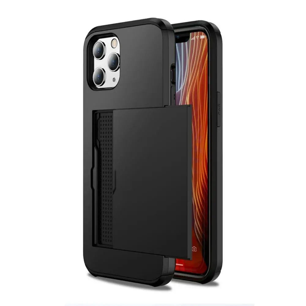 Card-Slot Protection Case with 2 Pack Tempered film for iPhone