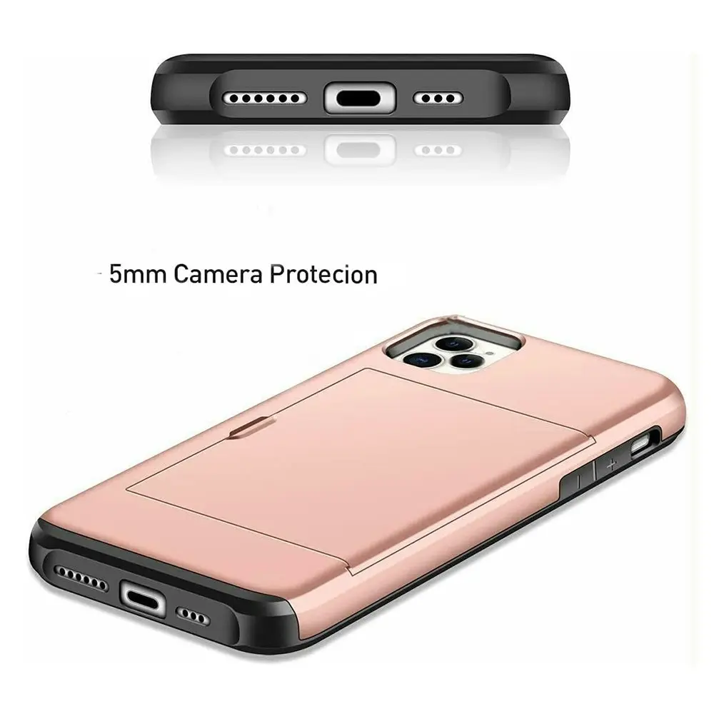 Card-Slot Protection Case with 2 Pack Tempered film for iPhone