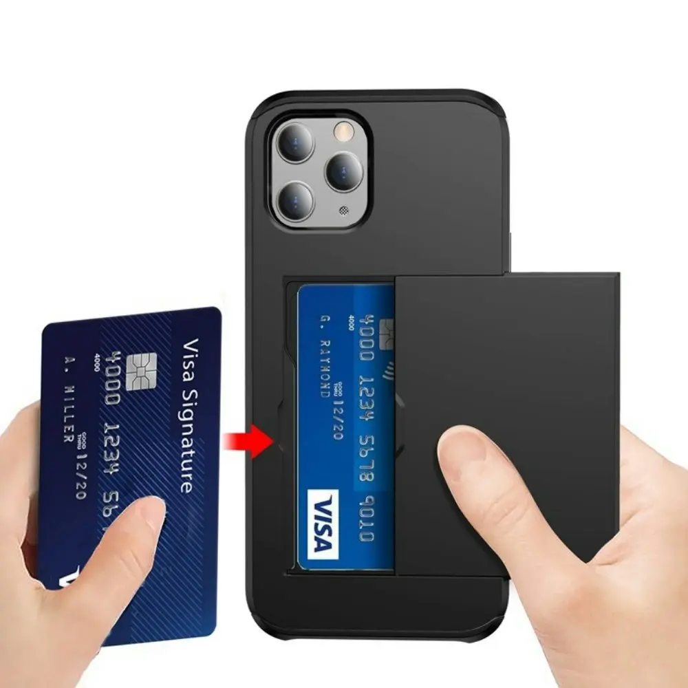 Card-Slot Protection Case with 2 Pack Tempered film for iPhone