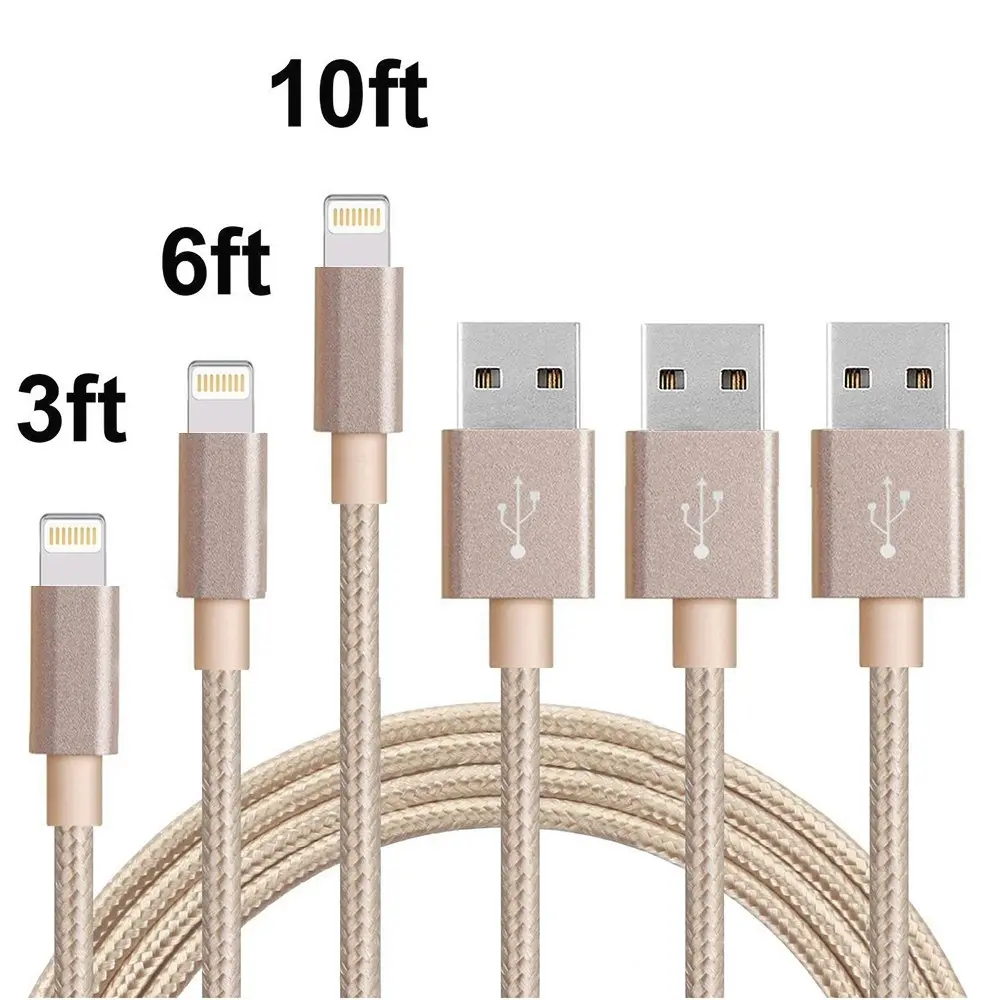 Three-Pack of Braided Universal Lightning Cables for iPad or iPhone