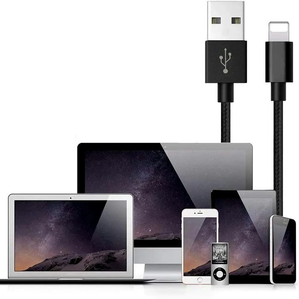 Three-Pack of Braided Universal Lightning Cables for iPad or iPhone