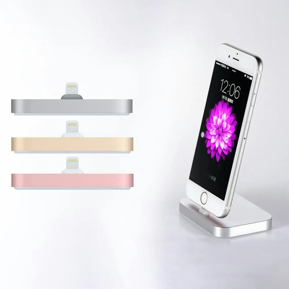 Aluminium Charging Dock Charger Mount Stand Station for iPhone with Braided Cable