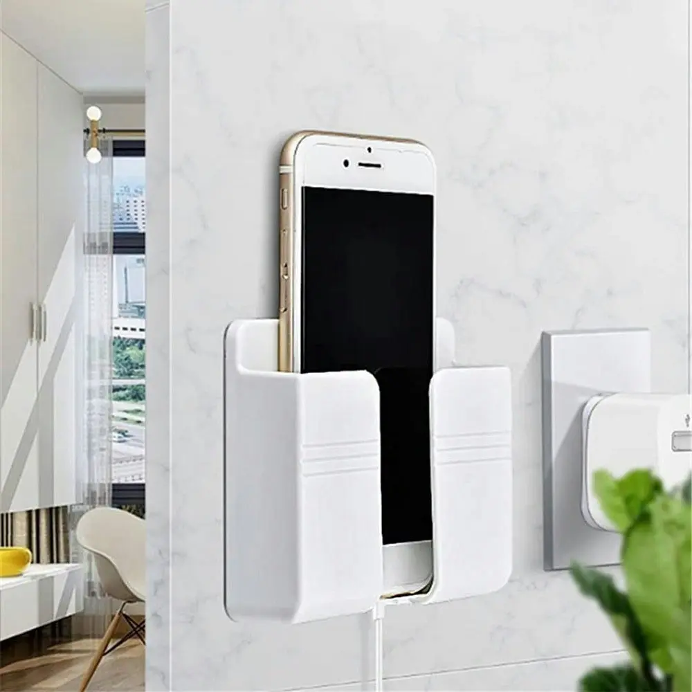 2pcs Phone charging bracket wall-mounted storage box