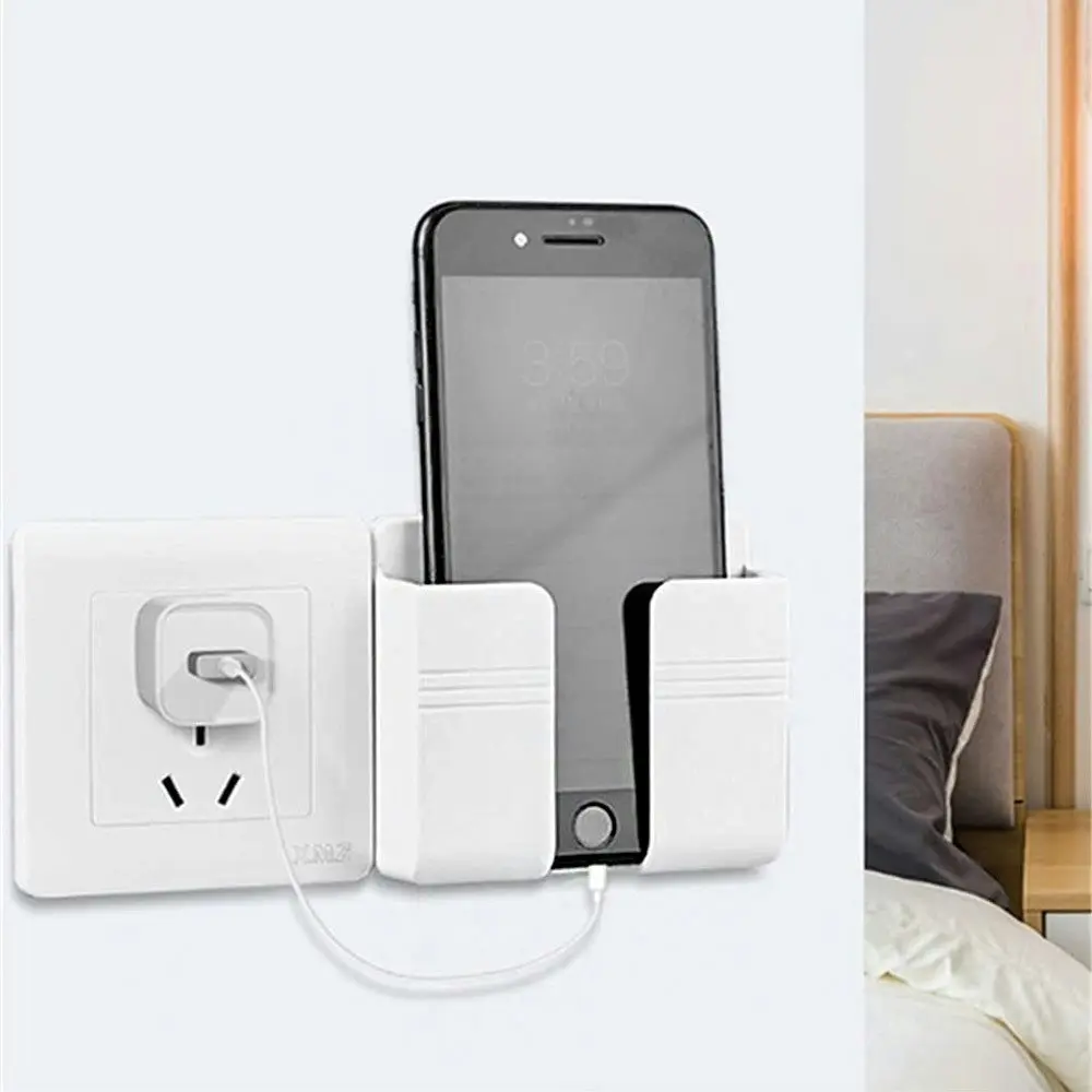 2pcs Phone charging bracket wall-mounted storage box