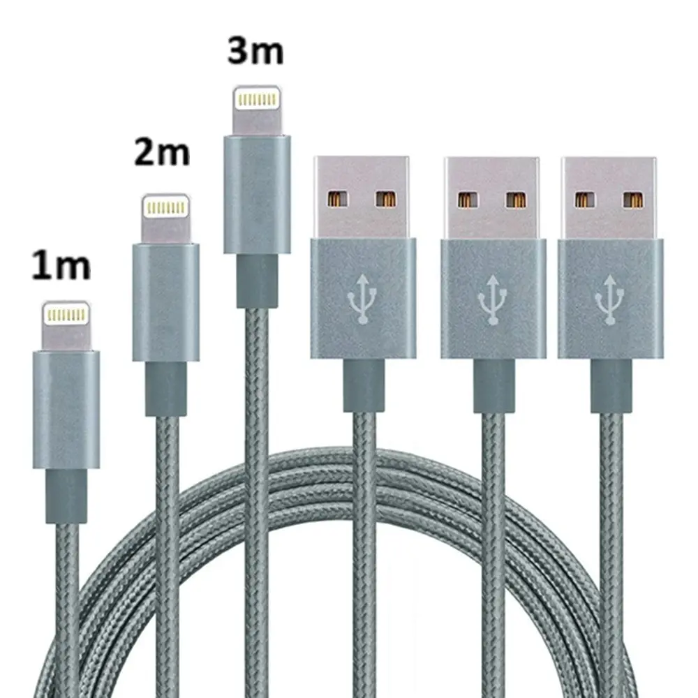 Three-Pack of Braided Universal Charging Cables for iPad or iPhone