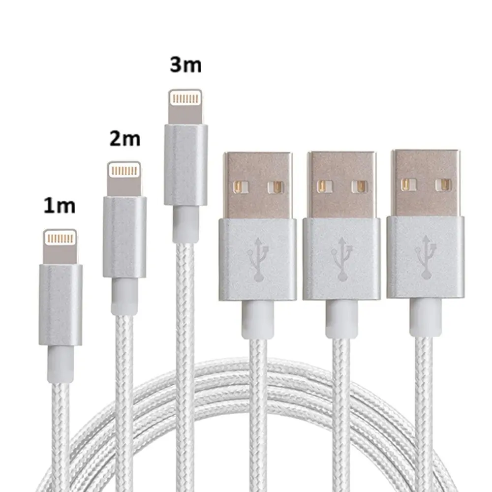 Three-Pack of Braided Universal Charging Cables for iPad or iPhone