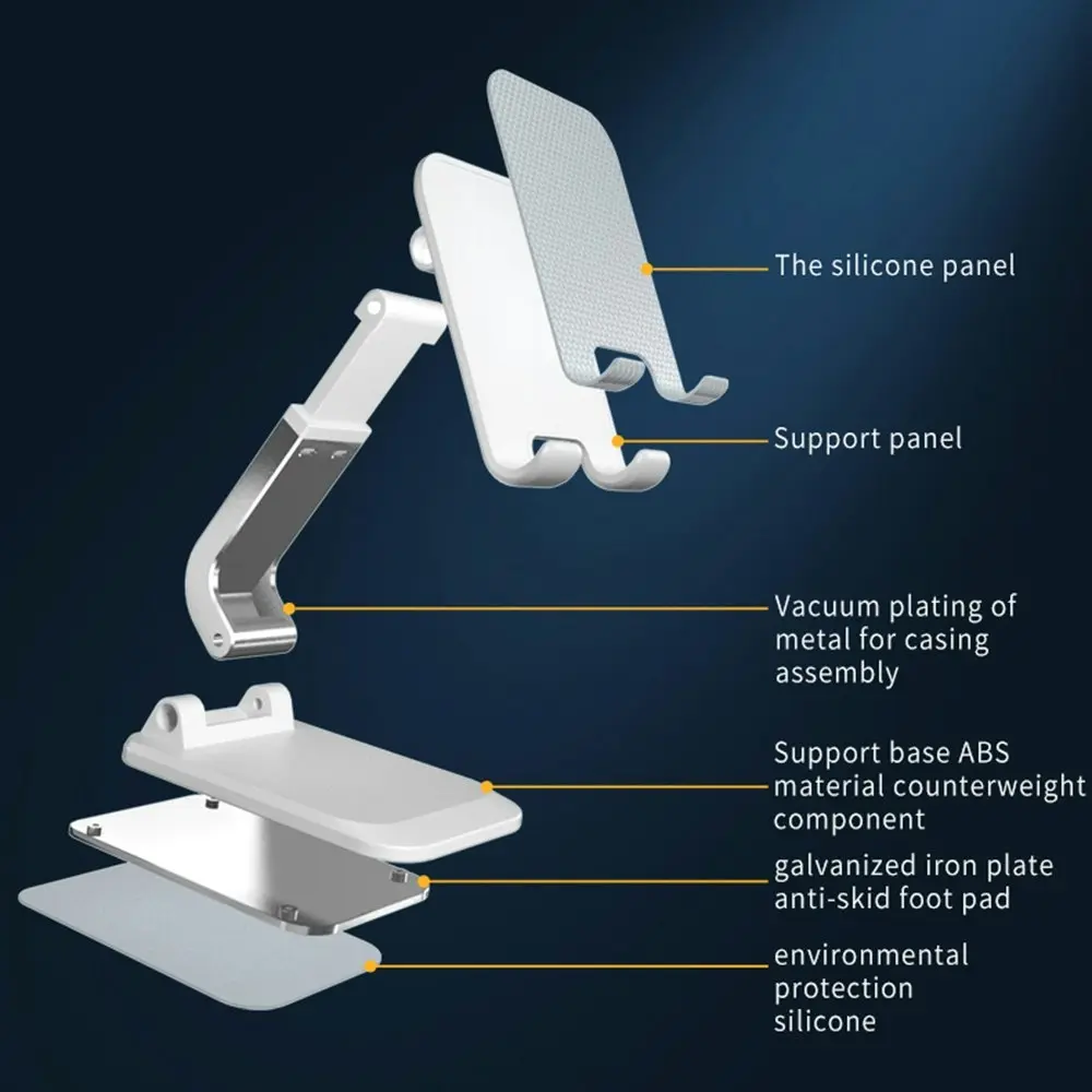 Foldable Mobile Phone Desktop Holder Aluminum Alloy Phone Stand Lazy Bracket