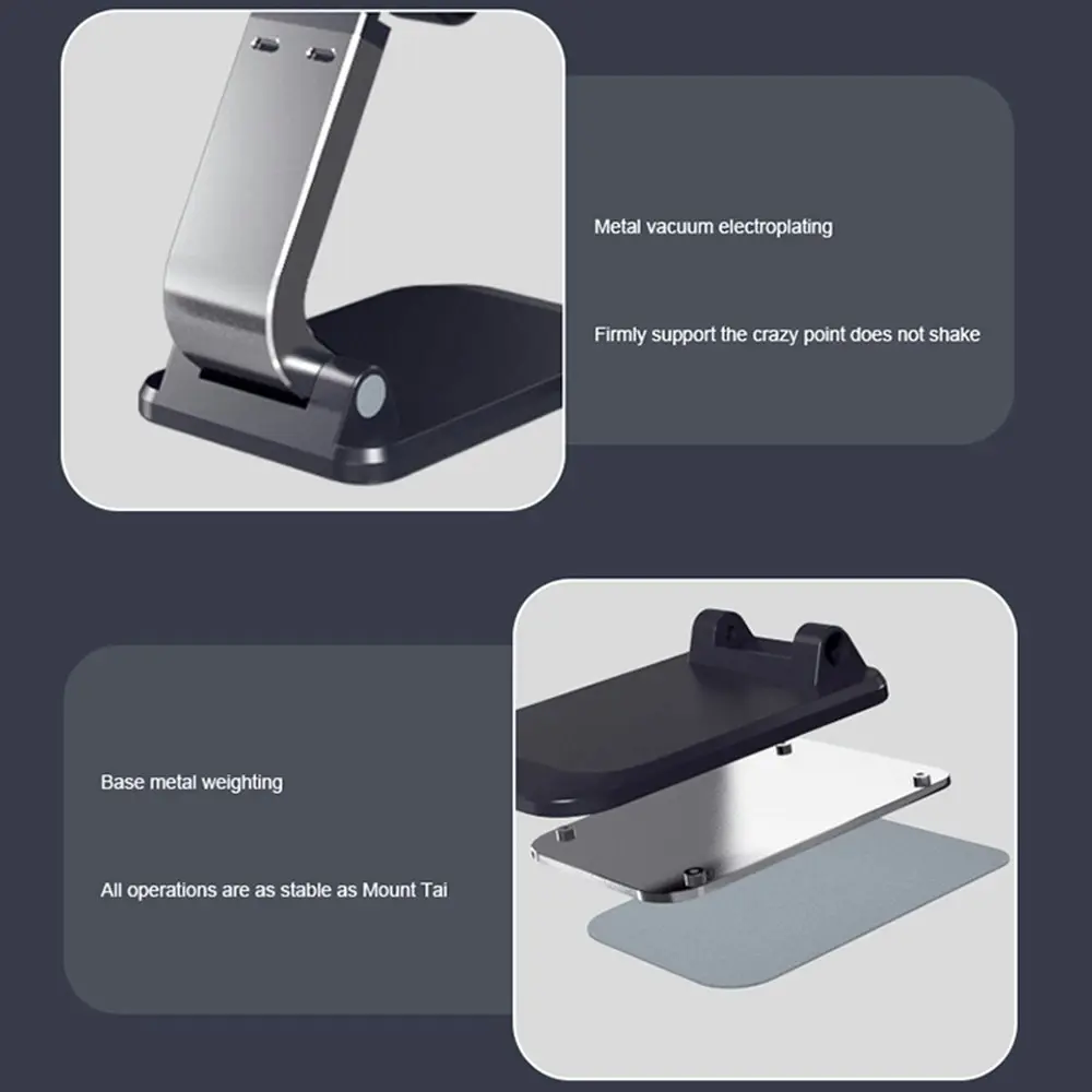 Foldable Mobile Phone Desktop Holder Aluminum Alloy Phone Stand Lazy Bracket