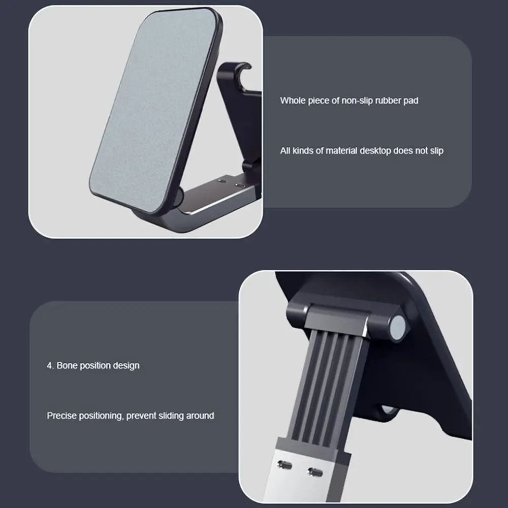 Foldable Mobile Phone Desktop Holder Aluminum Alloy Phone Stand Lazy Bracket