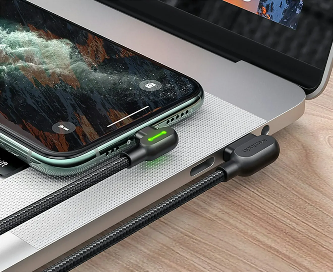 Mcdodo 90 degree usb cable fast charging for iphone