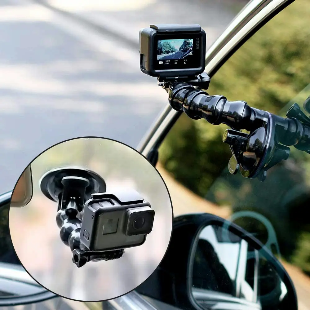 Flexible Suction Cup Car Phone Holder With Adjustable Gooseneck For Gopro