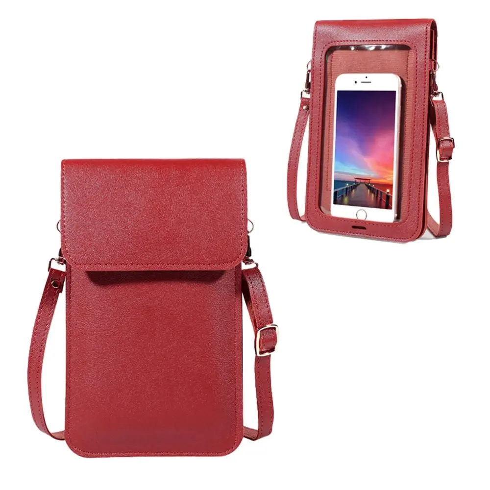 Women Touchscreen Crossbody Bag Waterproof Phone Purse Bag With Clear Window