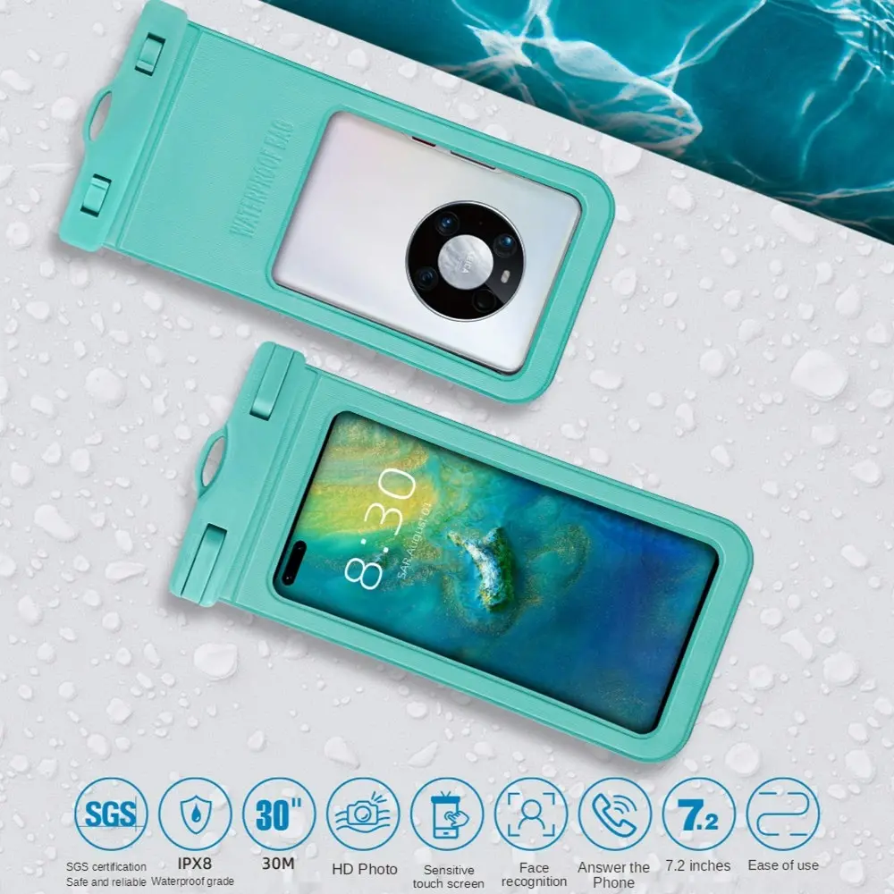 2pcs Diving swimming mobile phone waterproof cover transparent phone bag