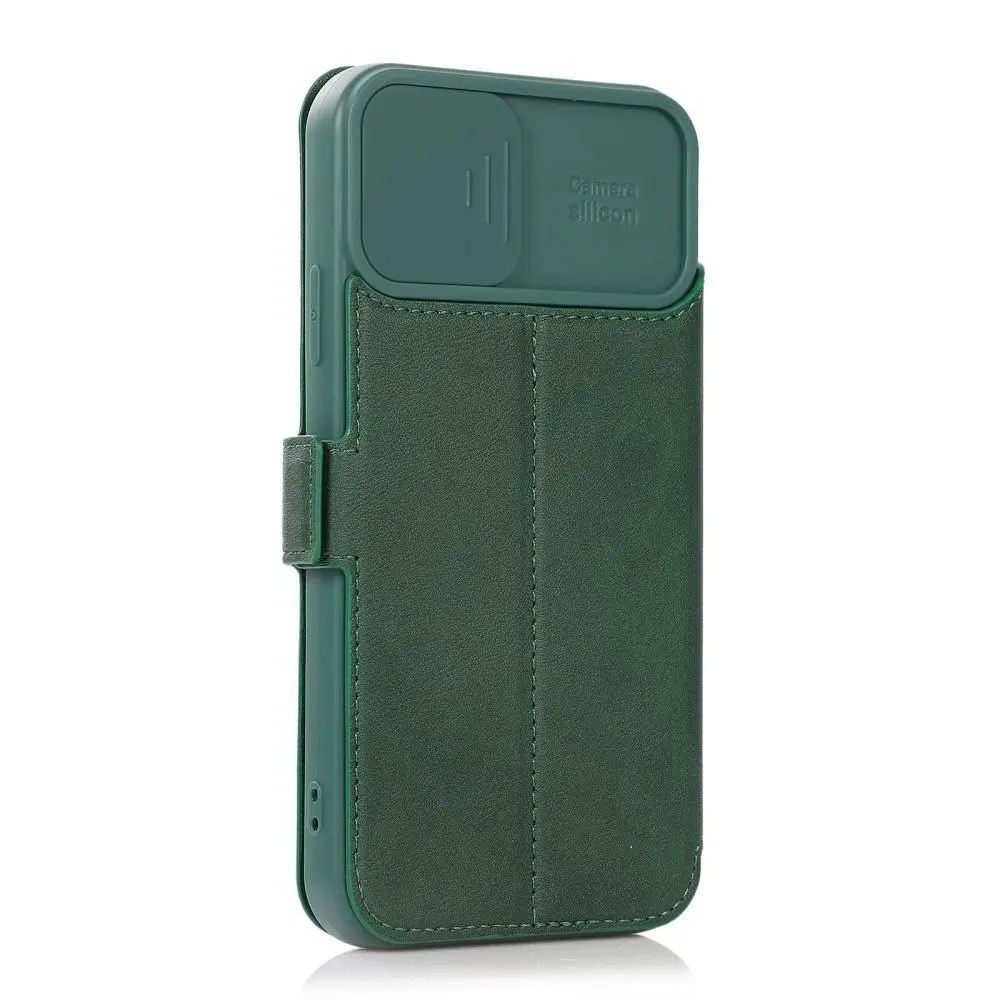 Card-Slot Phone Case With Slide Camera Cover For iPhone 6/7/8/11/12/13