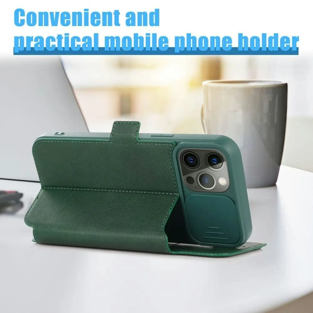 Card-Slot Phone Case With Slide Camera Cover For iPhone 6/7/8/11/12/13