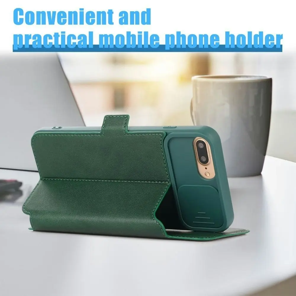 Card-Slot Phone Case With Slide Camera Cover For iPhone 6/7/8/11/12/13