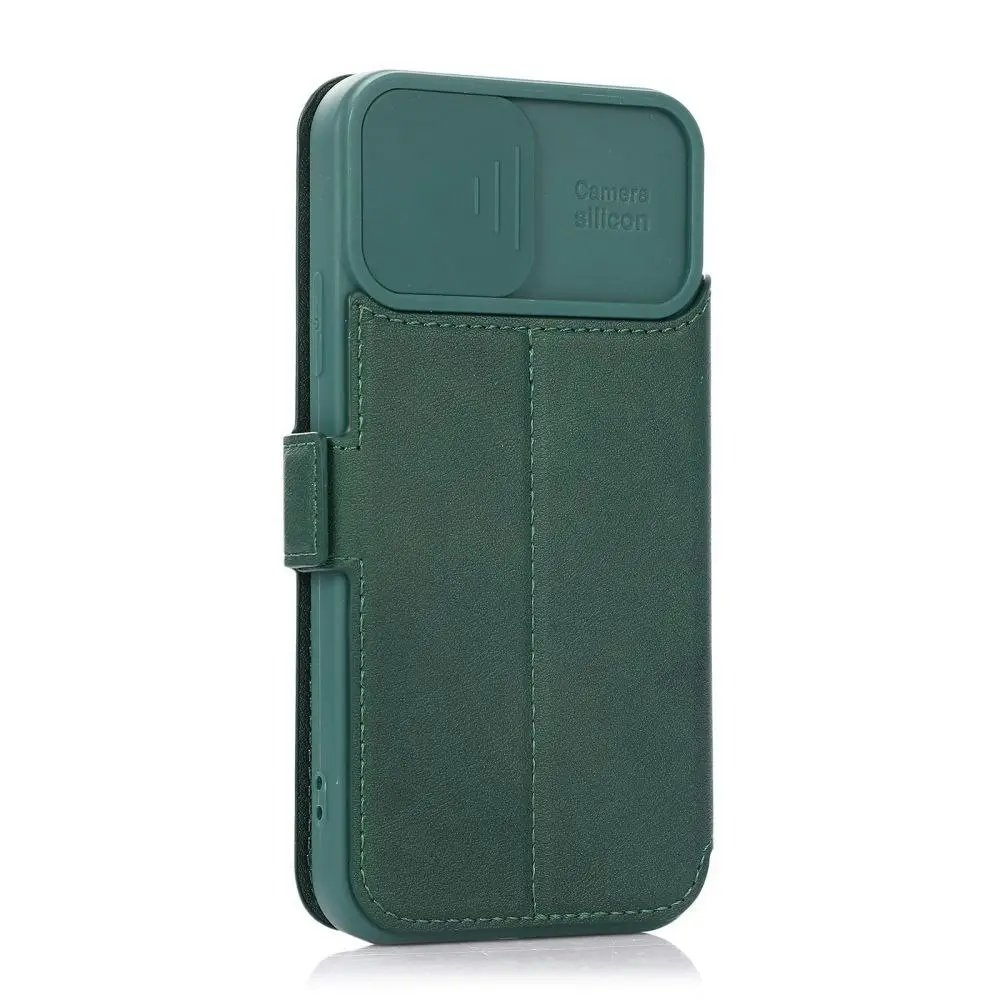 Card-Slot Phone Case With Slide Camera Cover For iPhone 6/7/8/11/12/13