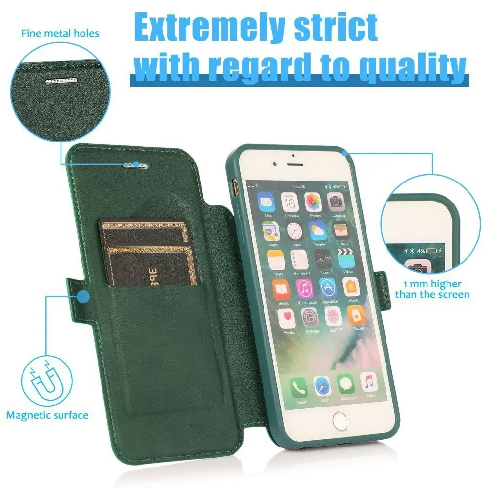 Card-Slot Phone Case With Slide Camera Cover For iPhone 6/7/8/11/12/13