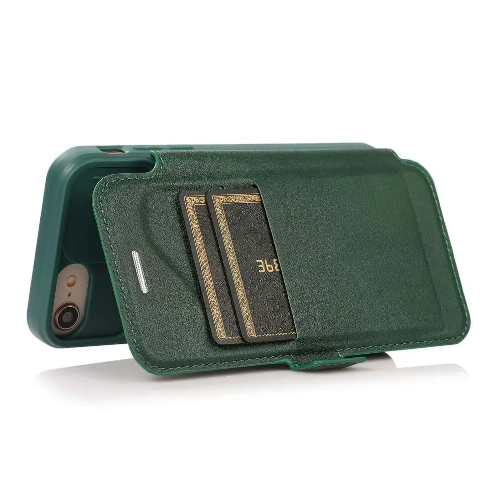 Card-Slot Phone Case With Slide Camera Cover For iPhone 6/7/8/11/12/13