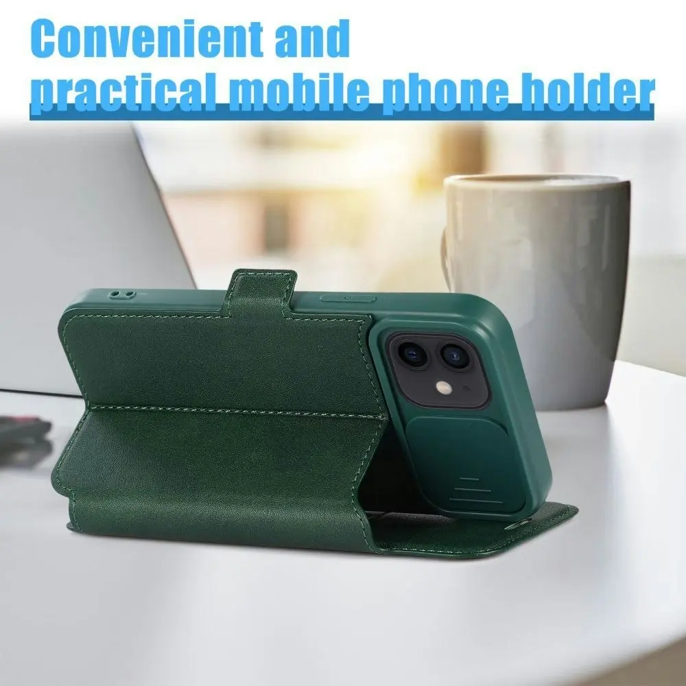 Card-Slot Phone Case With Slide Camera Cover For iPhone 6/7/8/11/12/13