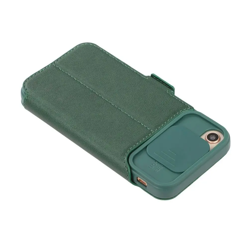 Card-Slot Phone Case With Slide Camera Cover For iPhone 6/7/8/11/12/13